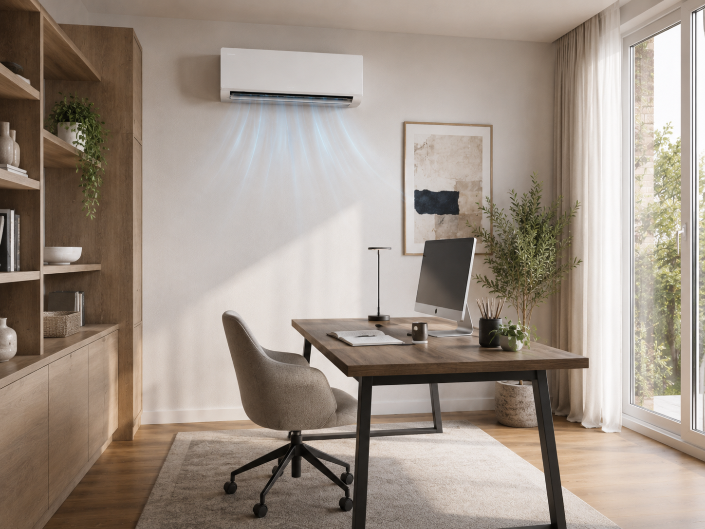 Klimaanlage in einem privaten Homeoffice