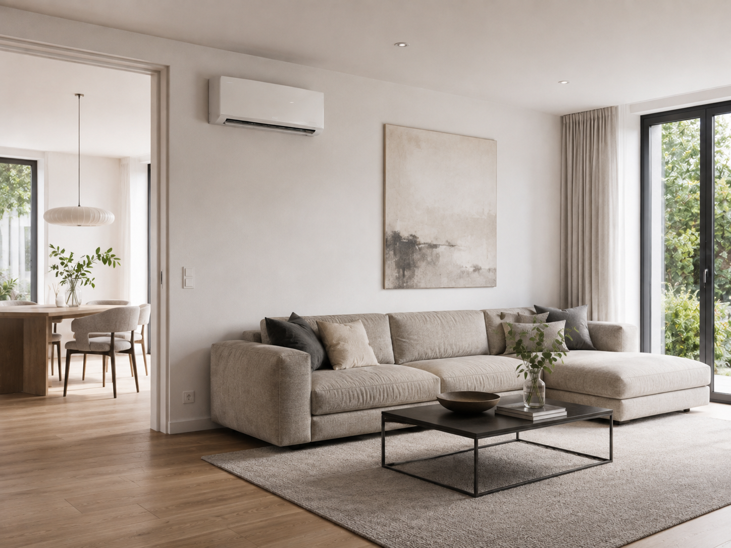 Nachträglich integrierte Klimaanlage in einem bestehenden Wohnraum