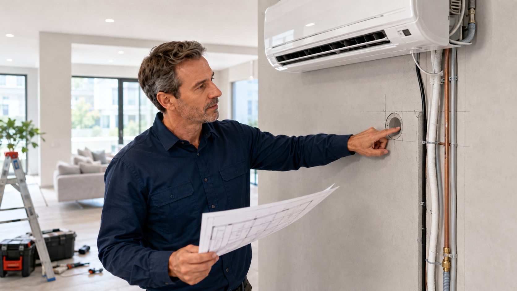 Planung der Leitungswege und Montagebedingungen einer Klimaanlage